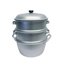12"-30cm Food Steamer Aluminum 3-tier Steam Pot W/ Lid for Vegetables, Seafood