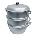 12"-30cm Food Steamer Aluminum 3-tier Steam Pot W/ Lid for Vegetables, Seafood