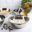 15" Stainless Steel Mixing Bowl, Metal Basin for Food Prep, Salad, Serving & Food Storage