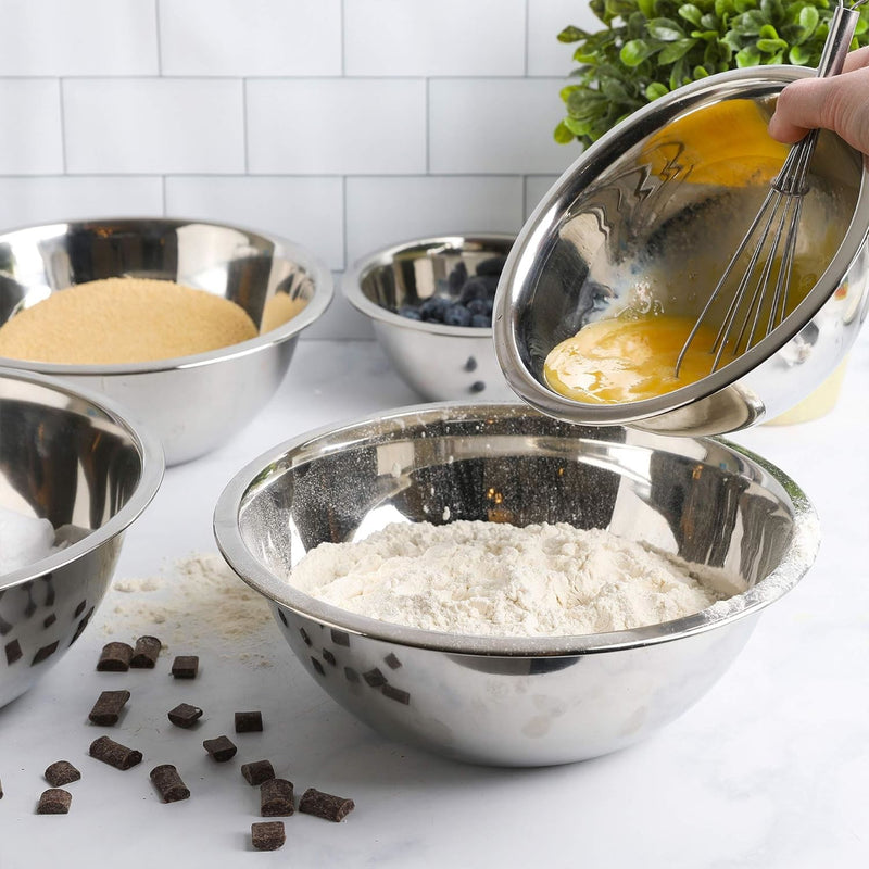 15" Meal Prep Stainless Steel Mixing Bowl,Refrigerator, Food Storage 14.5 QT