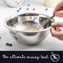 15" Stainless Steel Mixing Bowl, Metal Basin for Food Prep, Salad, Serving & Food Storage