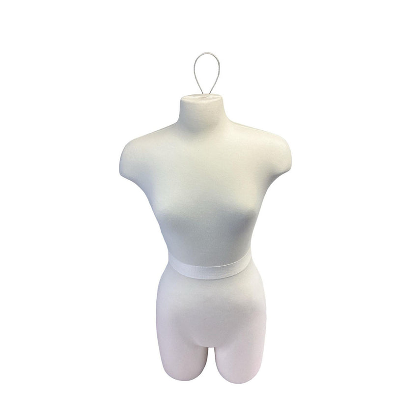 Medium Size Female Torso Form Mannequin with Half Legs for Display, Sewing, Decorations