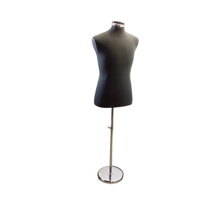 22"-43" Height Adjustable Black Coat Form & Neckblock Mannequin Stand,35" Waist