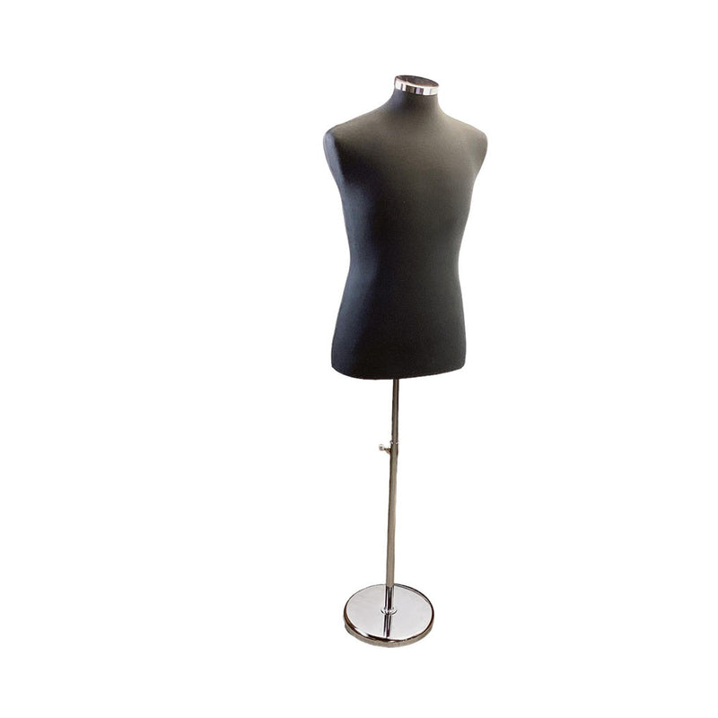 22"-43" Height Adjustable Black Coat Form & Neckblock Mannequin Stand,35" Waist