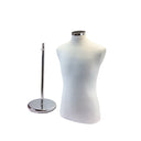 22"-43" Height Adjustable Cream Coat Form & Neckblock Mannequin Stand,35" Waist