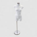 Cream 22"–43" Adjustable Height Female Mannequin Torso with Neck Block & Chrome Base Dress Form for Sewing, Tailoring & Retail Display
