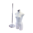 22"-43" Height Adjustable Cream Women's Torso Form Neckblock Mannequin Stand