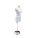 22"-43" Height Adjustable Cream Women's Torso Form Neckblock Mannequin Stand