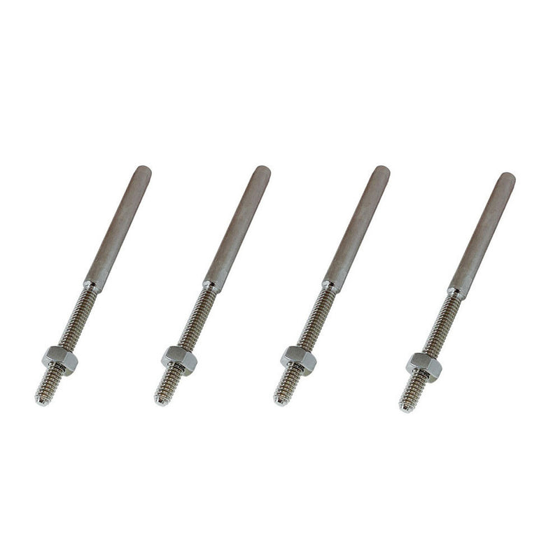 3/16" Hand Swage Lifeline Stud RH Cable Rail T316 Stainless Steel Marine 4 Pcs