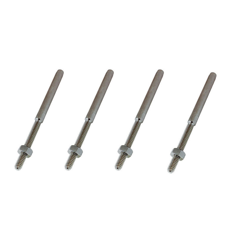 1/4" Hand Swage Lifeline Stud RH Cable Rail Stainless Steel T316 Marine 4 Pcs