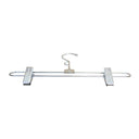 100 Pcs Skirt Hangers Size 12" Chrome Metal Wire Pant Skirt Clip Pinch Grip Fixture Retail Display Adult Clothes Hangers