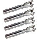 Marine 3/16" Cable Streamline Adjustable Jaw Cable Rail Stainless Steel 4 Pcs