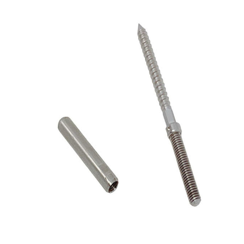 Marine Boat 3/16" Cable Lag Swage Stud Cable Railing Rail T316 Stainless Steel