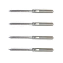 Marine 3/16" Cable Lag Swage Stud Cable Railing Rail T316 Stainless Steel 4 Pcs