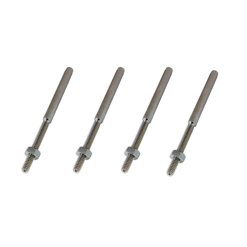 Marine 1/8" Cable Rail Hand Swage Stud Swage Terminal Stainless Steel T316 4 Pcs
