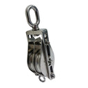 Double Sheave Swivel Eye Block 3/16" Cable Wire Rope 1450 Lb WLL Stainless Steel