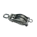 Double Sheave Swivel Eye Block 3/16" Cable Wire Rope 1450 Lb WLL Stainless Steel