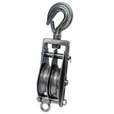 T304 Stainless Steel 3" Double Sheave Swivel Hook Block For 3/16" Cable Wire Rope 1,450 Lbs WLL