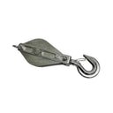 T304 Stainless Steel 3" Double Sheave Swivel Hook Block For 3/16" Cable Wire Rope 1,450 Lbs WLL