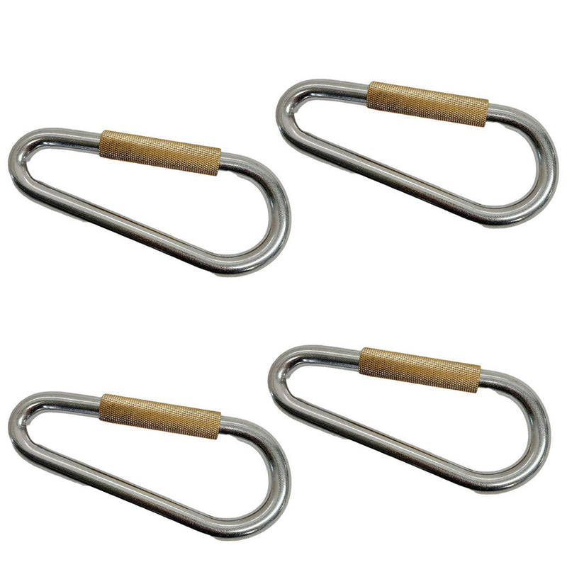 3/8" Carabiner Quick Link Spring Loaded Lock,660 Lbs WLL, Stainless Steel 4 Pcs