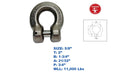 Marine Boat 5/8" G60 Clevis Shackle 11,000 Lb WLL T318 LN Stainless Steel