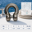 Marine Boat G60 Clevis Shackle, T318 LN Stainless Steel Chain Shackle for Rigging, Lifting, Dock, and Outdoor Hardware