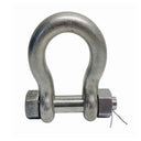1" Bolt Pin Anchor Shackle 10,000 Lbs WLL, T316 Stainless Steel, Drop Forged