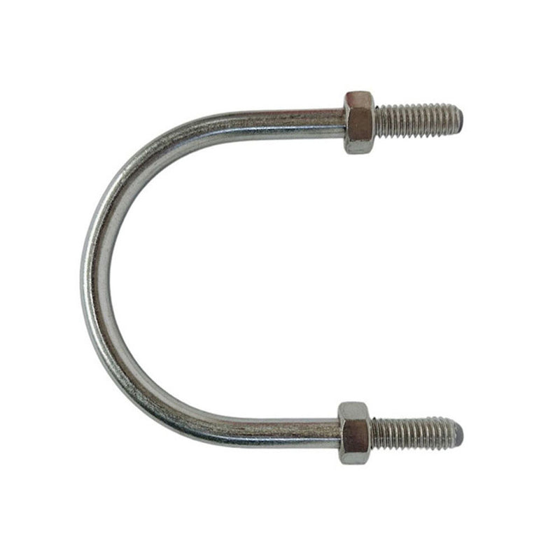 1.25"L U-Bolts, 1/4"-20 Thread With Hex Nuts, 450 Lbs WLL, Stainless Steel 4 Pcs