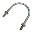 2"L U-Bolts, 1/4"-20 Thread With Hex Nuts, 450 Lbs WLL, T316 Stainless Steel