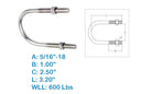 Marine Boat Stainless Steel T316 U-Bolts With Hex Nuts