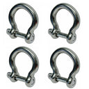 4 Pcs 1/2" Captive Pin Anchor Rigging Bow Shackle Stainless Steel WLL 1,600 Lbs