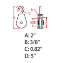 2" Stainless Steel Lifting Swivel Hook Block Used for 3/8" Wire Rope