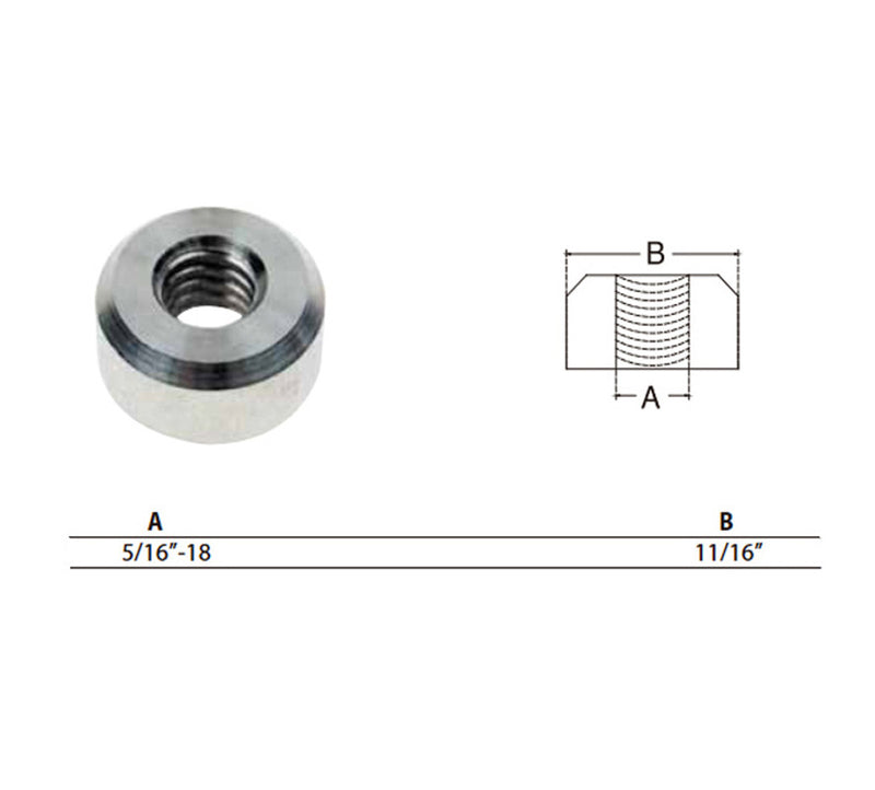 Marine Grade Thread Flat End Hardware Nut T316 Stainless Steel