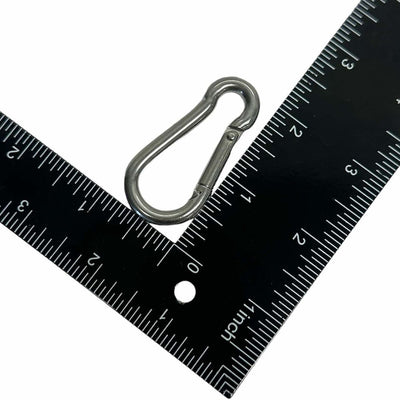 40 Pcs T316 Stainless Steel 3/16" x 50mm Carabiner Spring Snap Hook 120 Lbs WLL