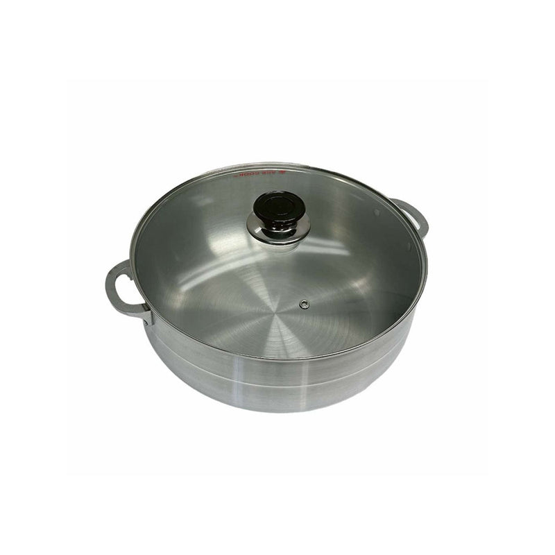 12 Qt Aluminum Caldero Stock Pot, Cooking Dutch Oven With Glass Lid,Satin Finish
