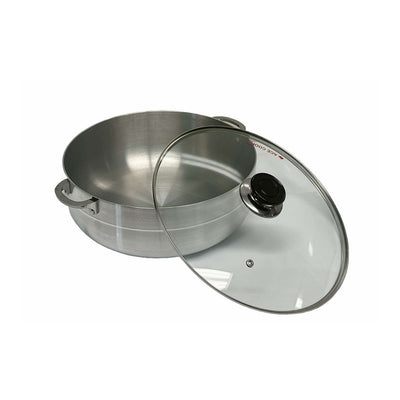 8 Qt Aluminum Caldero Stock Pot, Cooking Dutch Oven With Glass Lid,Satin Finish