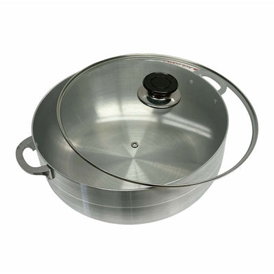 8 Qt Aluminum Caldero Stock Pot, Cooking Dutch Oven With Glass Lid,Satin Finish