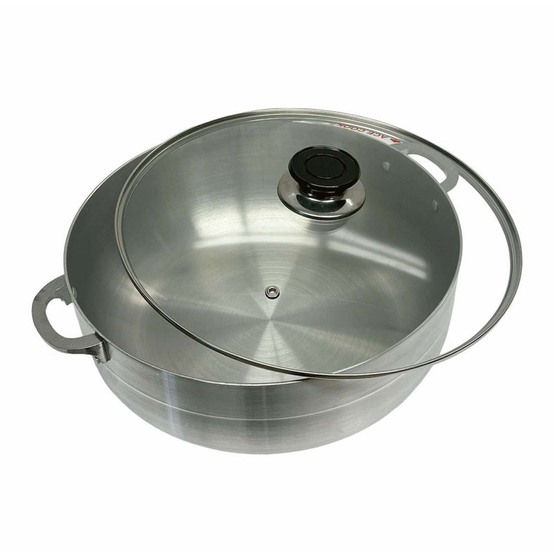 8 Qt Aluminum Caldero Stock Pot, Cooking Dutch Oven With Glass Lid,Satin Finish