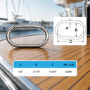 T316 Stainless Steel Welded Formed Master Link for Marine Boat Rigging, Heavy Duty Chain Connector for Lifting, Anchoring, Mooring, and Hardware Use