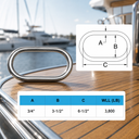 T316 Stainless Steel Welded Formed Master Link for Marine Boat Rigging, Heavy Duty Chain Connector for Lifting, Anchoring, Mooring, and Hardware Use