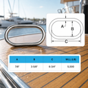T316 Stainless Steel Welded Formed Master Link for Marine Boat Rigging, Heavy Duty Chain Connector for Lifting, Anchoring, Mooring, and Hardware Use
