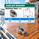 T316 Stainless Steel Marine Cable Rail Beveled Angle Washers, Stair Railing Hardware for Cable Railing Posts - PACK 5