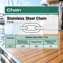 10 Ft Stainless Steel Proof Coil Chain, Hoist Lift Puller Chain for Rigging, Lifting, Pulling, and Outdoor Use