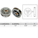 Marine Boat Sheave Wire Rope Pulley, Brass Bushing T304 Stainless Steel