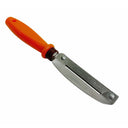 Close-up of orange handled scraper knife for DIY and craft use