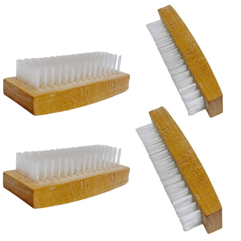 Nylon Bristle Utility Cleaning Wooden Hand Brush for Indoor and Outdoor 4 Pcs