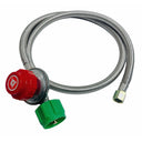 48" High Pressure Propane Regulator Hose, Replacement Mesh Gas Hose 350 PSI Max for Burners, Fryers & Outdoor Cooking