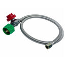 48" High Pressure Propane Regulator Hose, Replacement Mesh Gas Hose 350 PSI Max for Burners, Fryers & Outdoor Cooking
