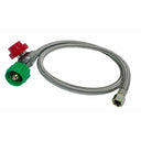 48" High Pressure Propane Regulator Hose, Replacement Mesh Gas Hose 350 PSI Max for Burners, Fryers & Outdoor Cooking