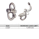 Stainless Steel 316 Fixed Eye Snap Shackle, Sailboat Quick Release Locking Shackle for Marine Rigging and Boat Hardware